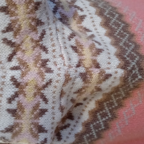 ❄️Talbots❄️ - Pink/Peach Fair Isle Crewneck Sweater - Picture 8 of 12